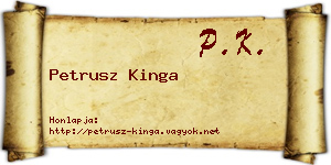 Petrusz Kinga névjegykártya